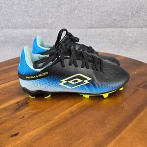 Lotto Roma 500 Youth Elevated Soccer Cleats Black Blue Volt Size 2 Kids Shoes